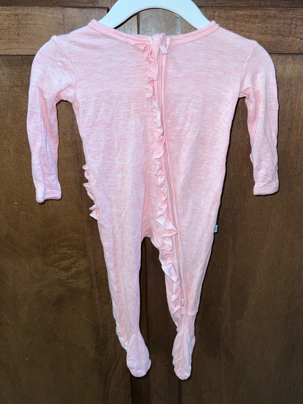 Posh Peanut Pink Footie Ruffled Zippered One Piece